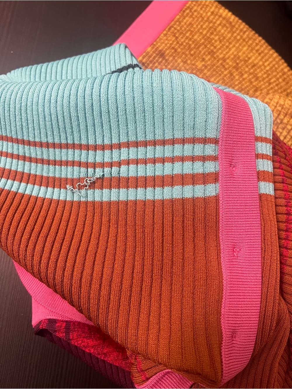 STAUD Shoko Rib-Knit Sweater Dress Size Medium Long Sleeve Color Block Stripe - Picture 8 of 11
